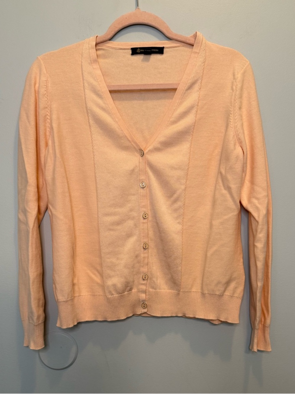 Brooks Brothers Peach Classic V-Neck Cardigan Soft XL